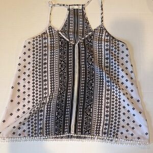 Socialite Black and White Geometric Tank Top